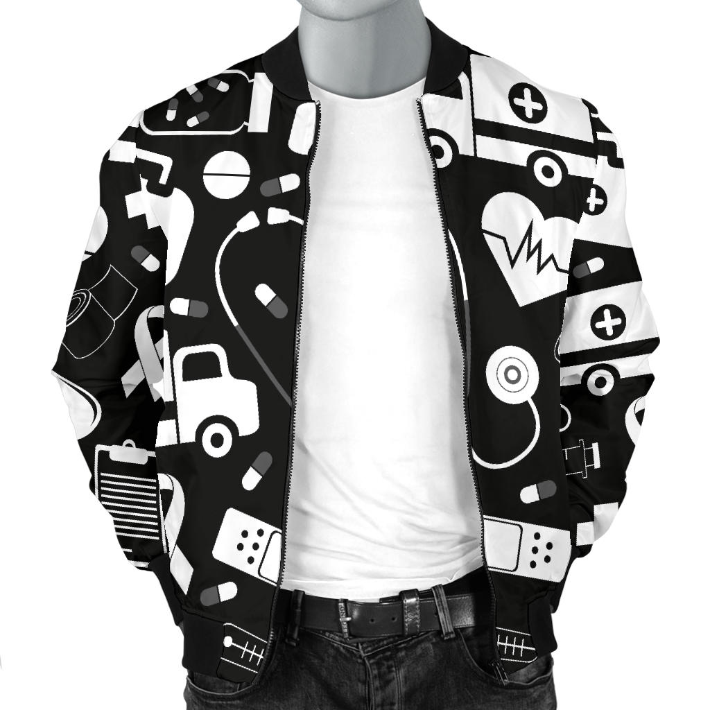 Medical Pattern Print Design 01 Men Bomber Jacket