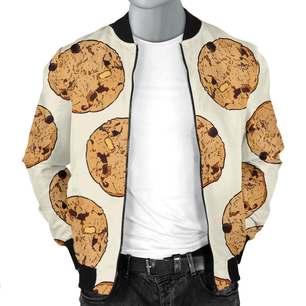 Cookie Pattern Print Design 05 Men Bomber Jacket