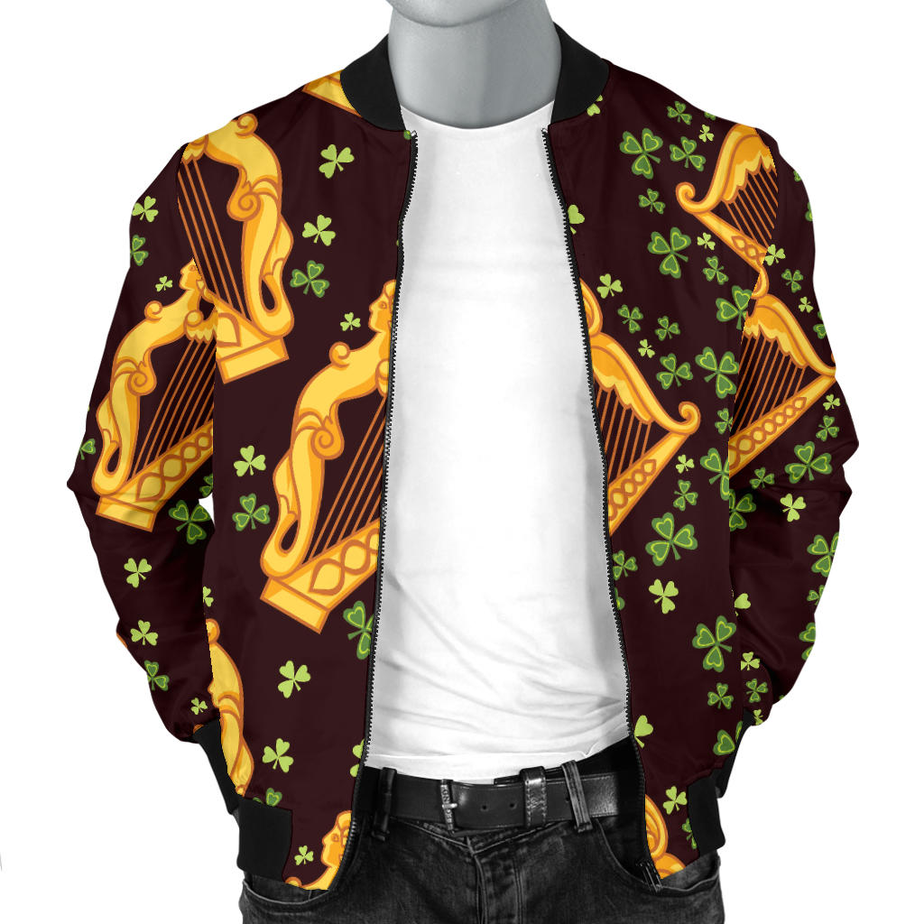 Harp Pattern Print Design 02 Men Bomber Jacket