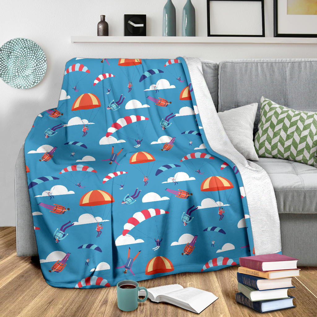 Skydiving Pattern Print Design 03 Premium Blanket