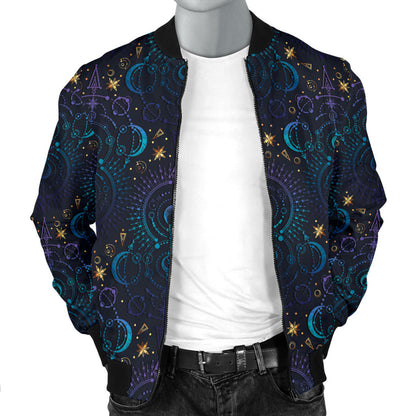 Celestial Pattern Print Design 06 Men Bomber Jacket