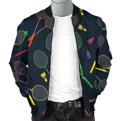 Badminton Pattern Print Design 04 Men Bomber Jacket