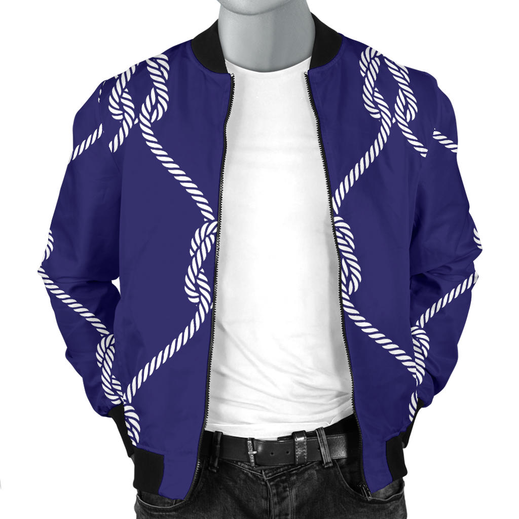 Rope Pattern Print Design A03 Men Bomber Jacket