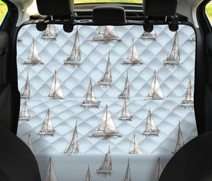 Sailing Ships Pattern Print Design A01 Rear Dog Car Seat Cover Hammock