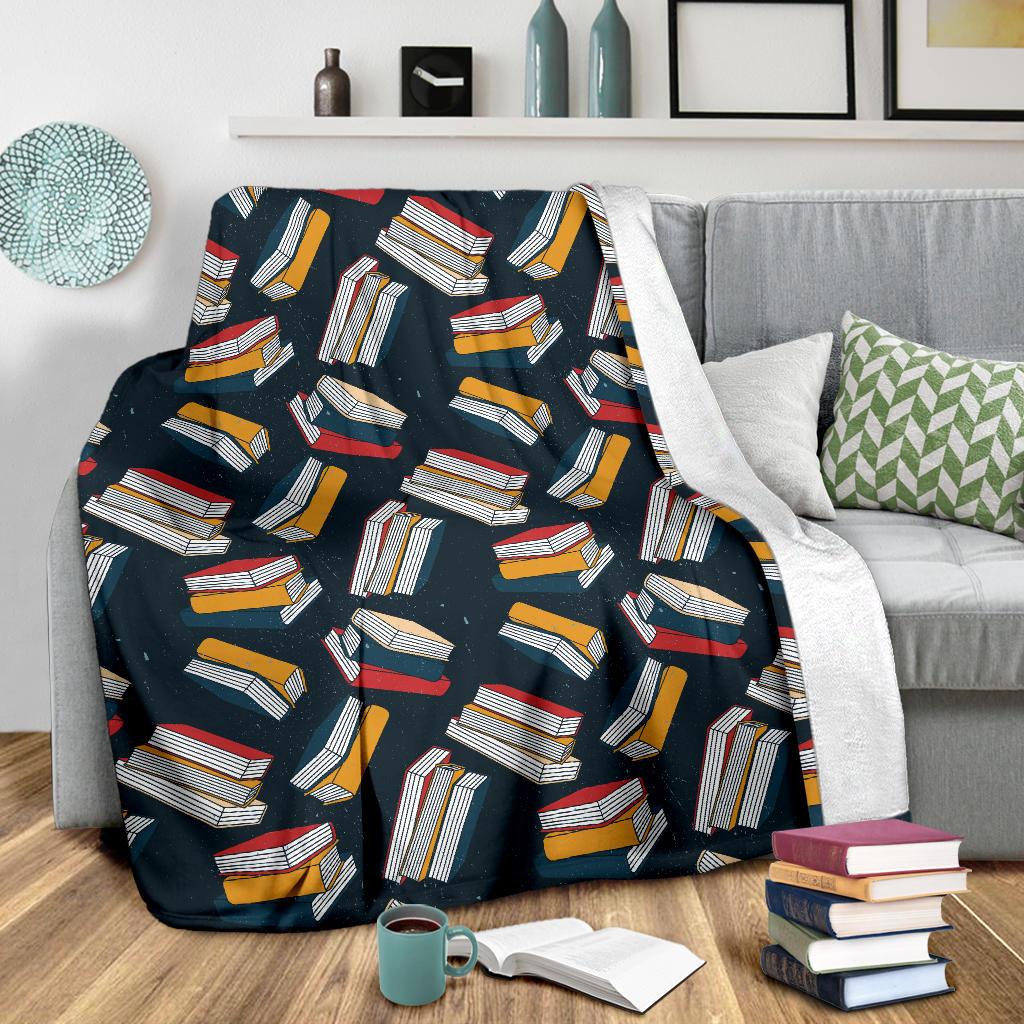 Book Pattern Print Design 07 Premium Blanket