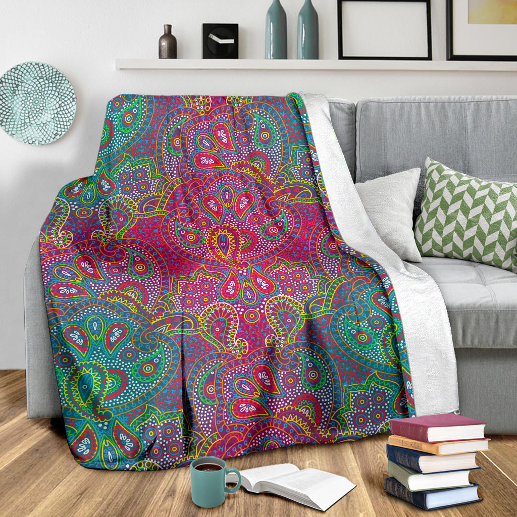 Boho Pattern Print Design 02 Premium Blanket