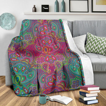 Boho Pattern Print Design 02 Premium Blanket