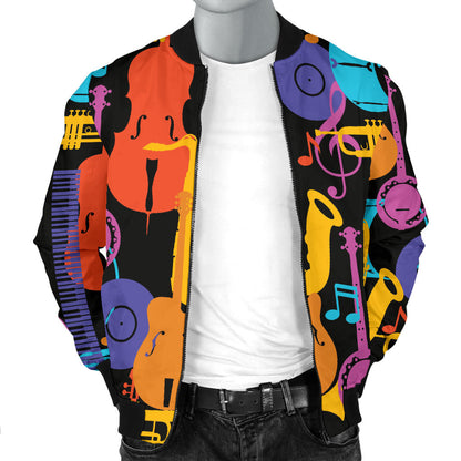 Jazz Pattern Print Design 03 Men Bomber Jacket