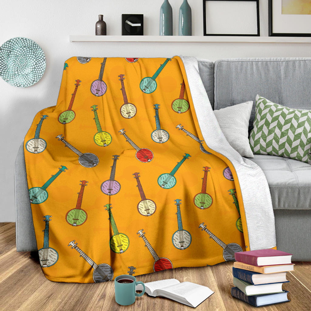 Banjo Pattern Print Design 02 Premium Blanket