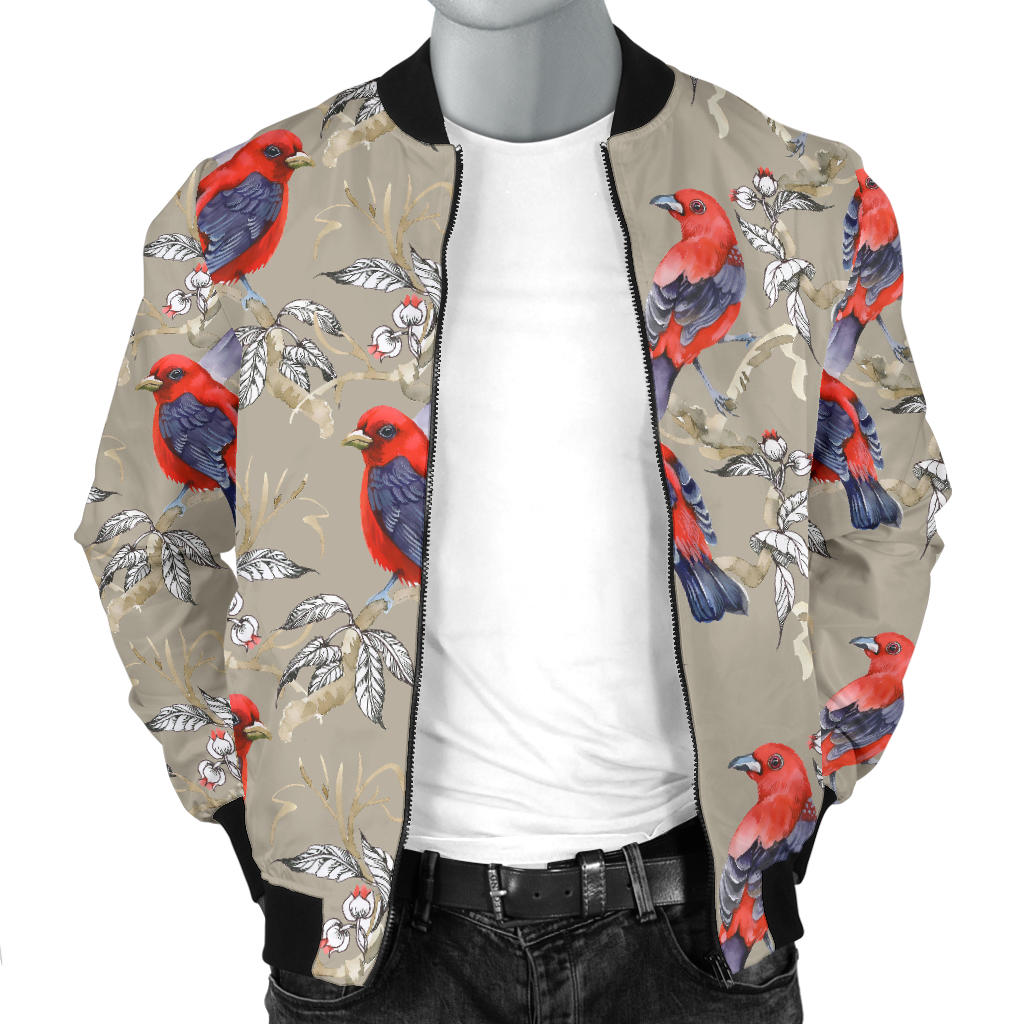 Birds Pattern Print Design 05 Men Bomber Jacket