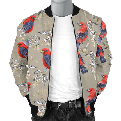 Birds Pattern Print Design 05 Men Bomber Jacket
