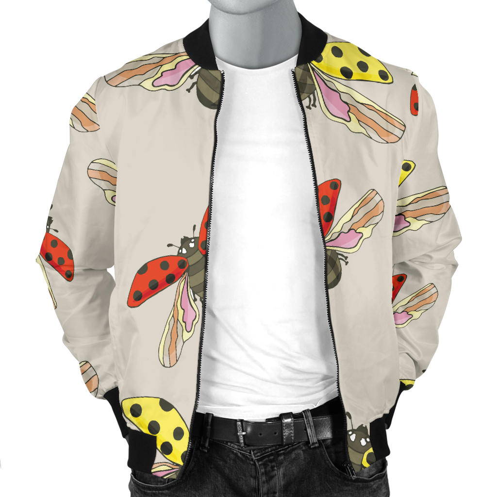 Ladybug Pattern Print Design 04 Men Bomber Jacket