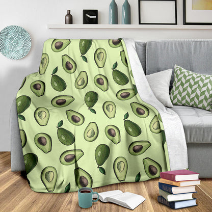 Avocado Pattern Print Design 02 Premium Blanket
