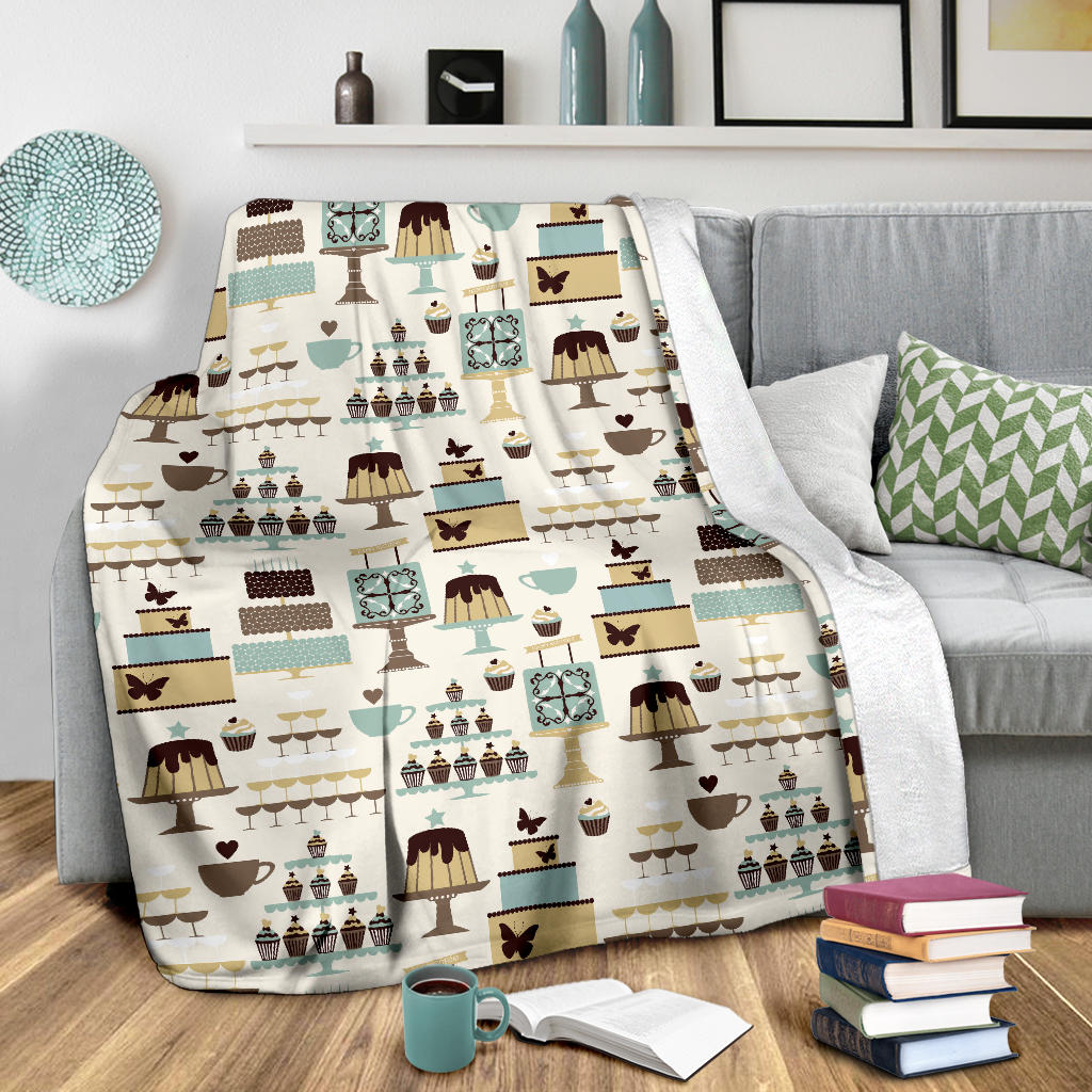 Cake Pattern Print Design 02 Premium Blanket