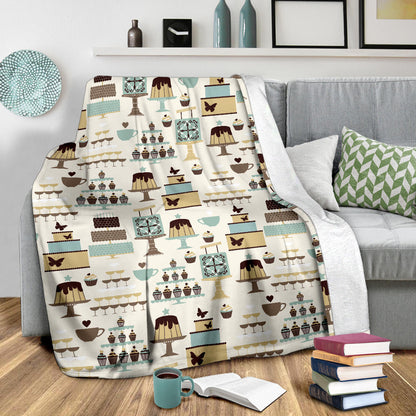 Cake Pattern Print Design 02 Premium Blanket