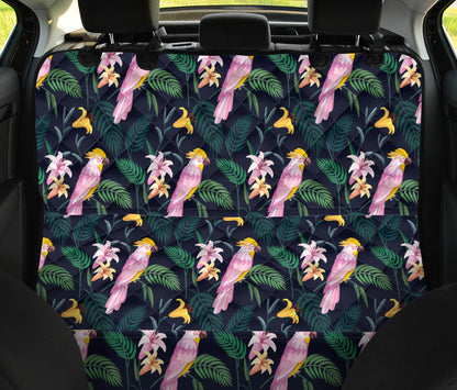 Cockatoo Pattern Print Design 03 Rear Dog Car Seat Cover Hammock