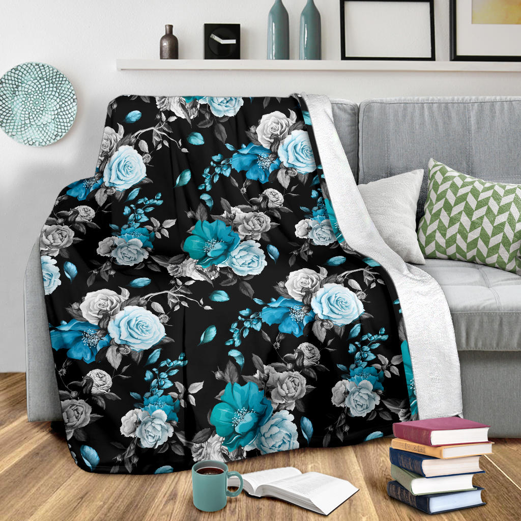 Rose Pattern Print Design A02 Premium Blanket