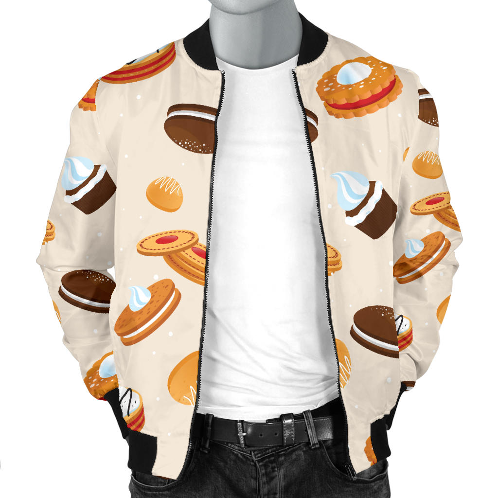 Biscuit Pattern Print Design 01 Men Bomber Jacket