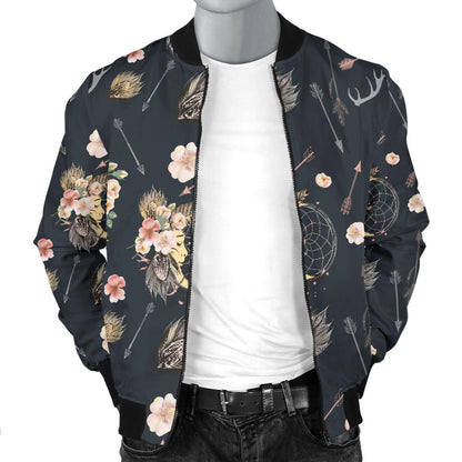 Bohemian Pattern Print Design 09 Men Bomber Jacket