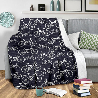 Mountain bike Pattern Print Design 02 Premium Blanket