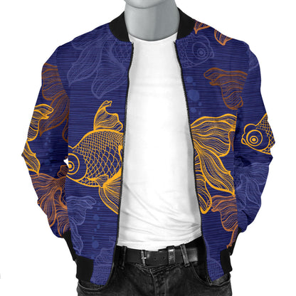 Goldfish Pattern Print Design 01 Men Bomber Jacket