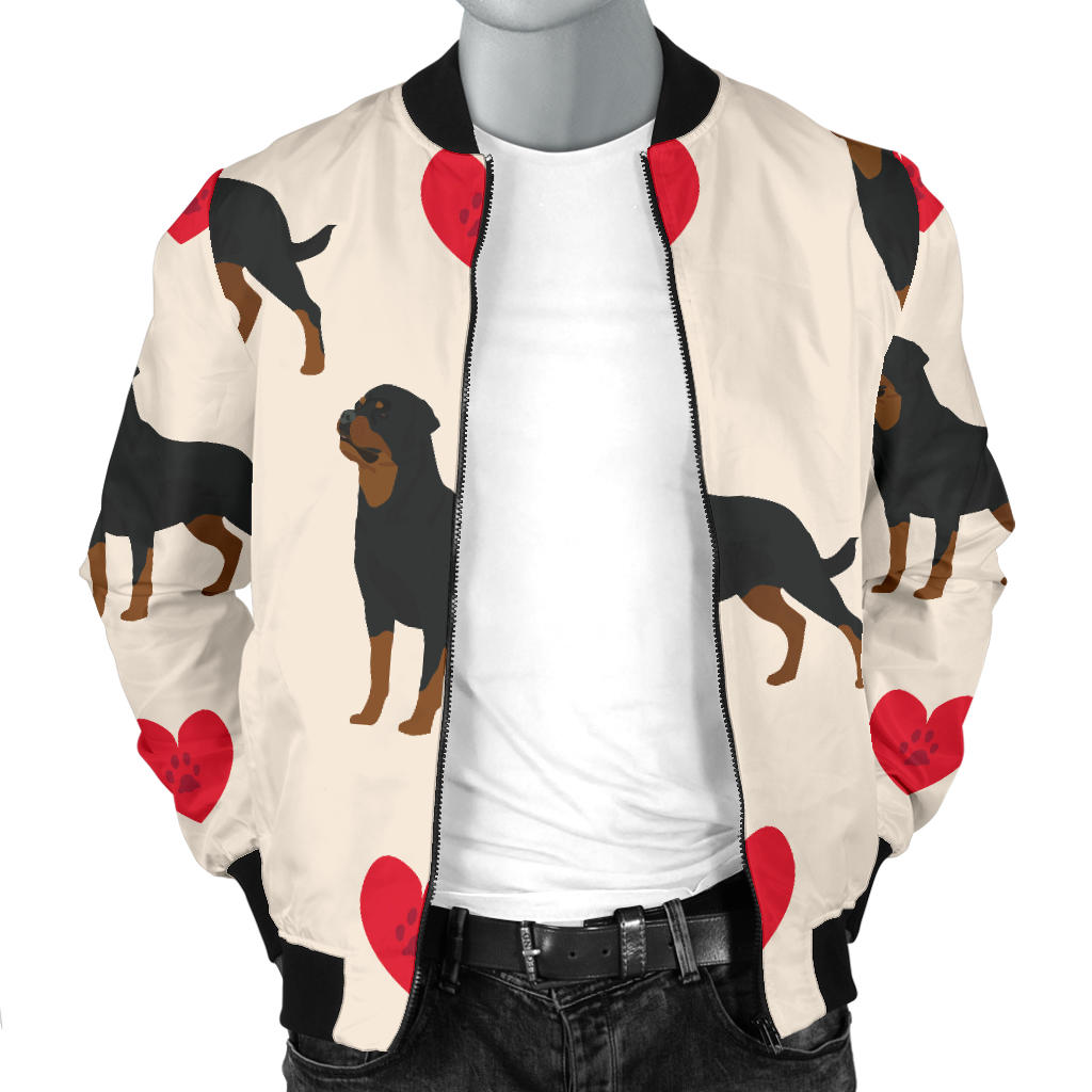 Rottweiler Pattern Print Design A02 Men Bomber Jacket