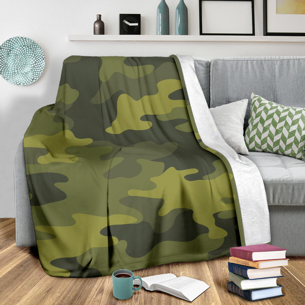 Military Camouflage Pattern Print Design 02 Premium Blanket