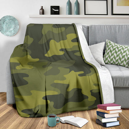 Military Camouflage Pattern Print Design 02 Premium Blanket