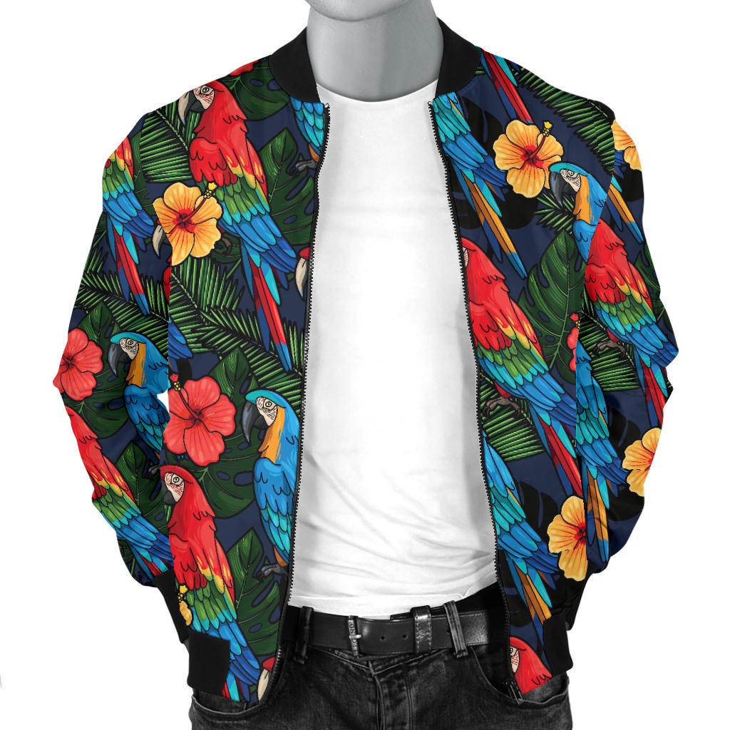 Parrot Pattern Print Design A01 Men Bomber Jacket