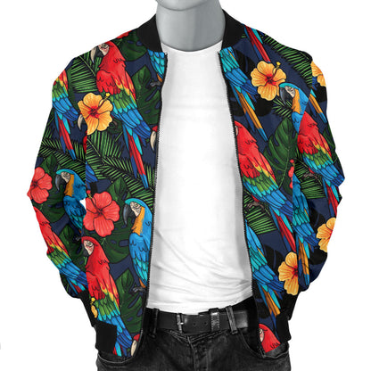 Parrot Pattern Print Design A01 Men Bomber Jacket