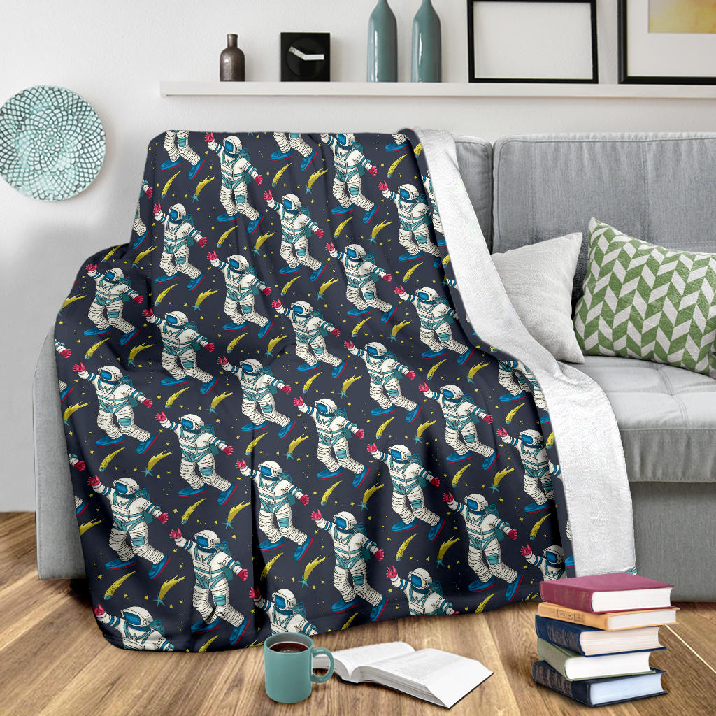 Astronaut Pattern Print Design 04 Premium Blanket