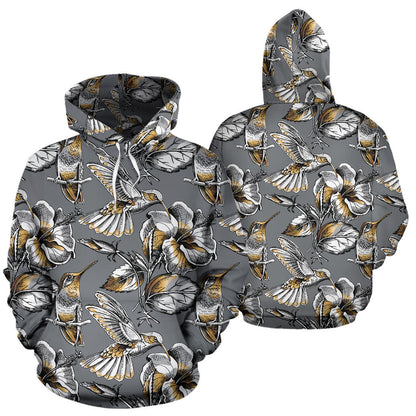 Hummingbird Pattern Print Design 02 Pullover Hoodie