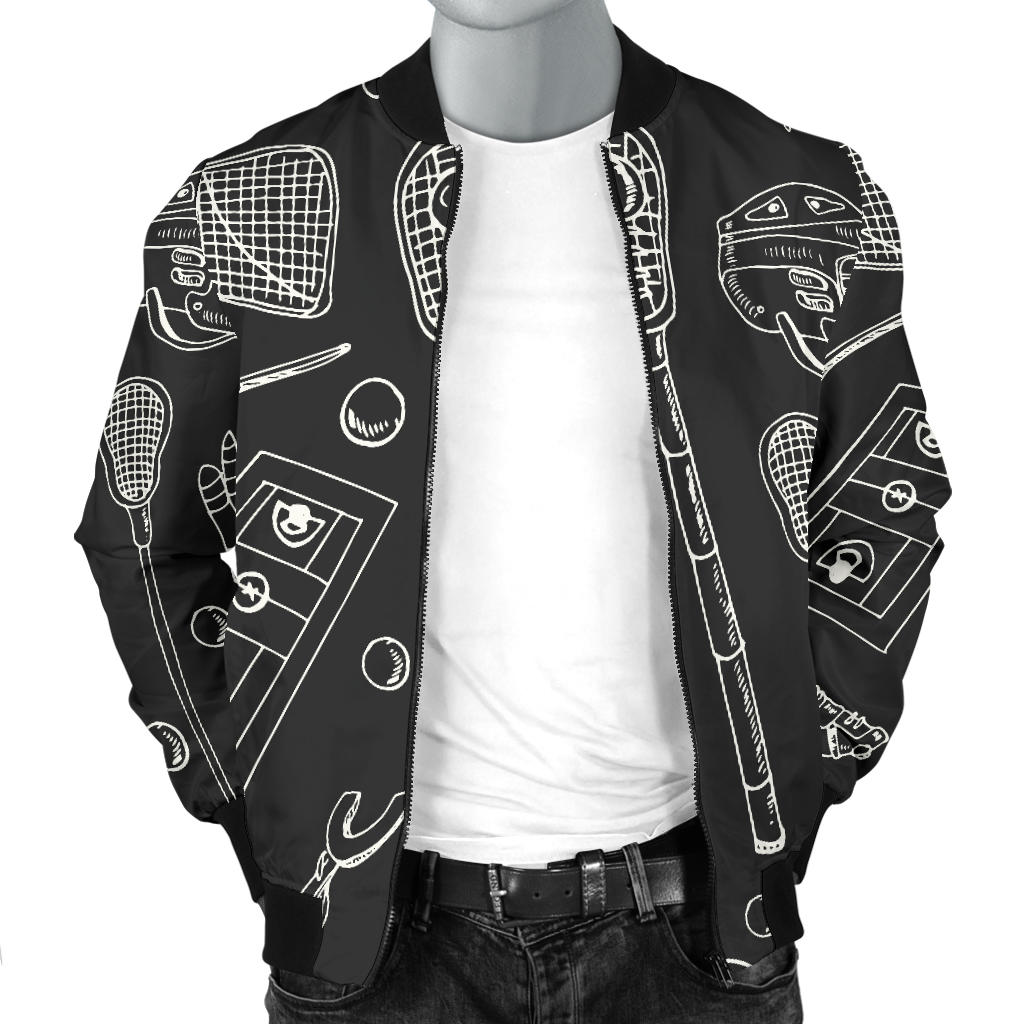 Lacrosse Pattern Print Design 01 Men Bomber Jacket