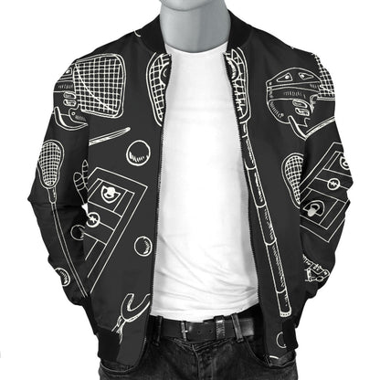 Lacrosse Pattern Print Design 01 Men Bomber Jacket