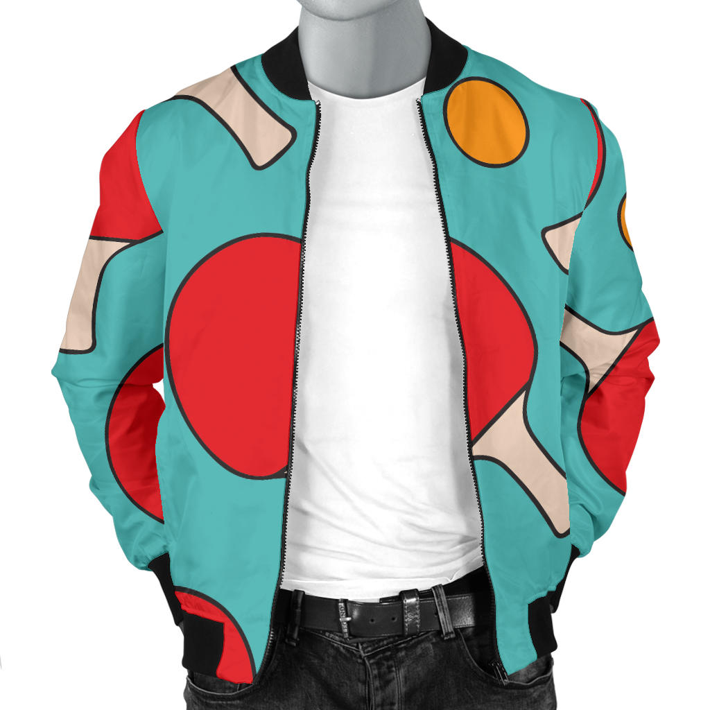 Ping Pong Pattern Print Design A01 Men Bomber Jacket