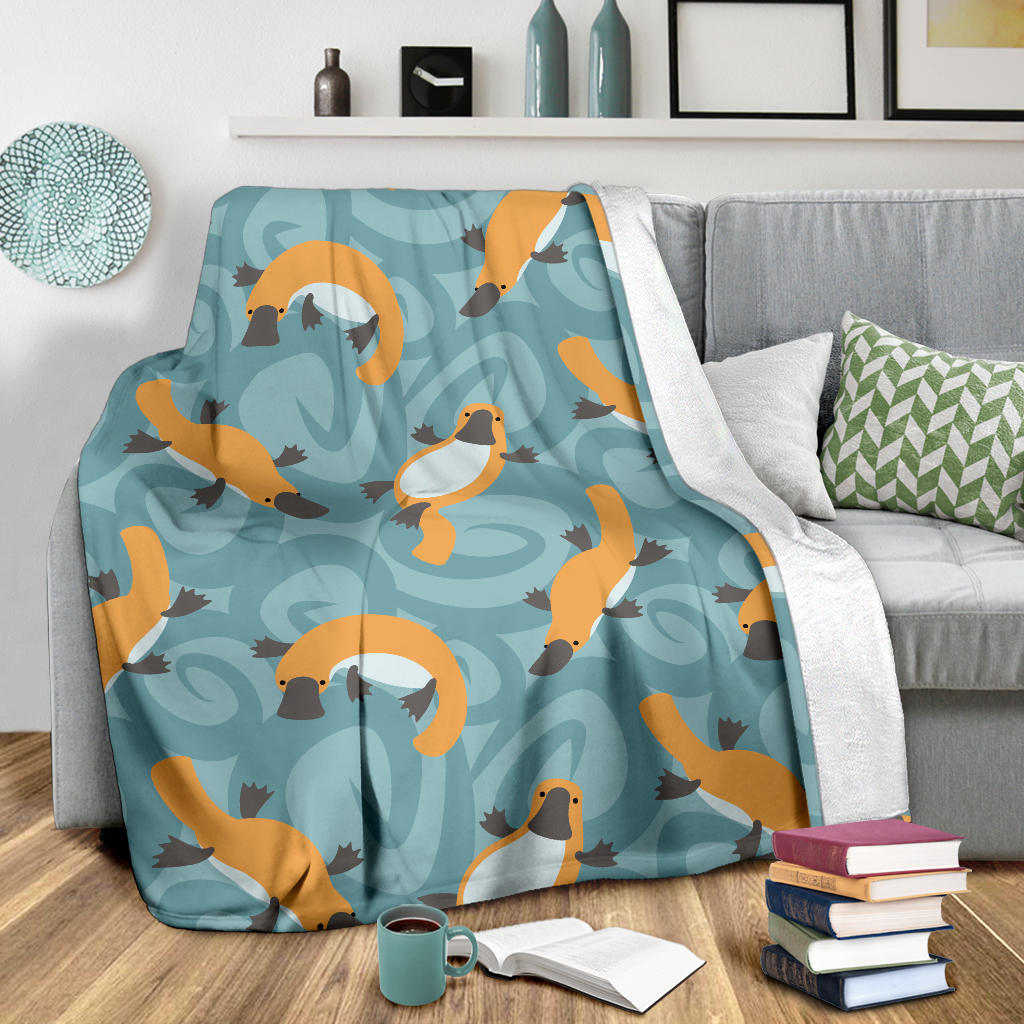 Platypus Pattern Print Design A01 Premium Blanket