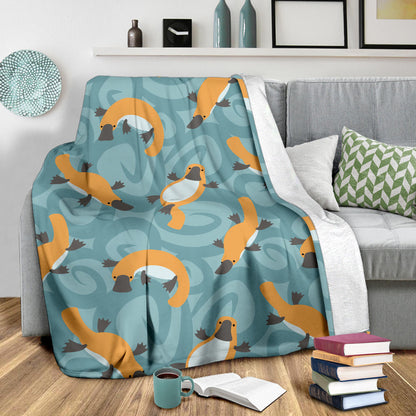 Platypus Pattern Print Design A01 Premium Blanket