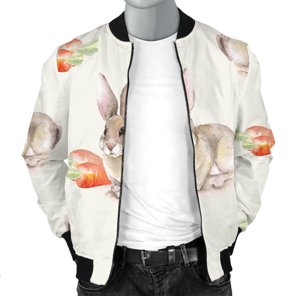 Rabbit Pattern Print Design 01 Men Bomber Jacket