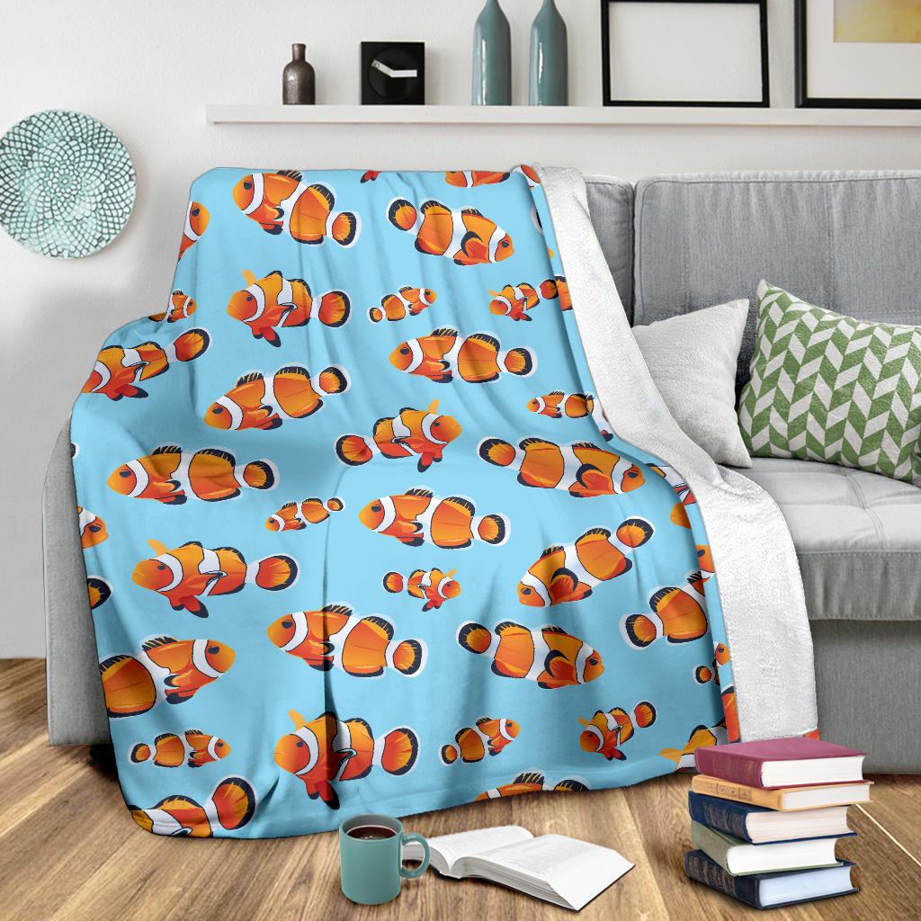 Clownfish Pattern Print Design 01 Premium Blanket
