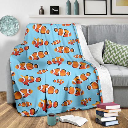 Clownfish Pattern Print Design 01 Premium Blanket