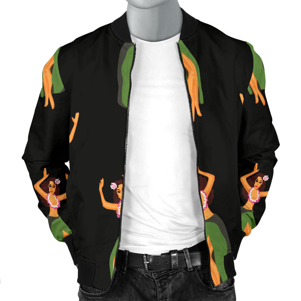 Hula Dancers Girl Pattern Print Design 01 Men Bomber Jacket