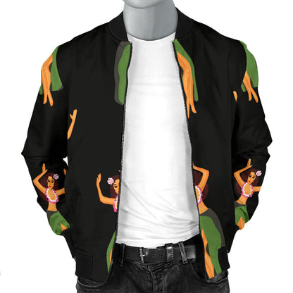 Hula Dancers Girl Pattern Print Design 01 Men Bomber Jacket