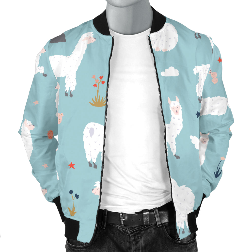Alpaca Pattern Print Design 02 Men Bomber Jacket