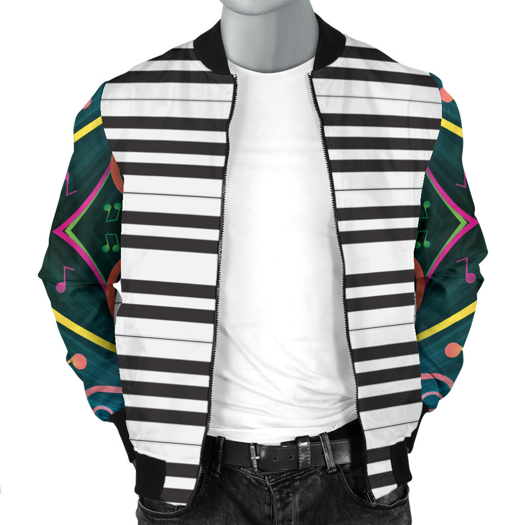 Piano Pattern Print Design 01 Men Bomber Jacket