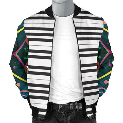Piano Pattern Print Design 01 Men Bomber Jacket