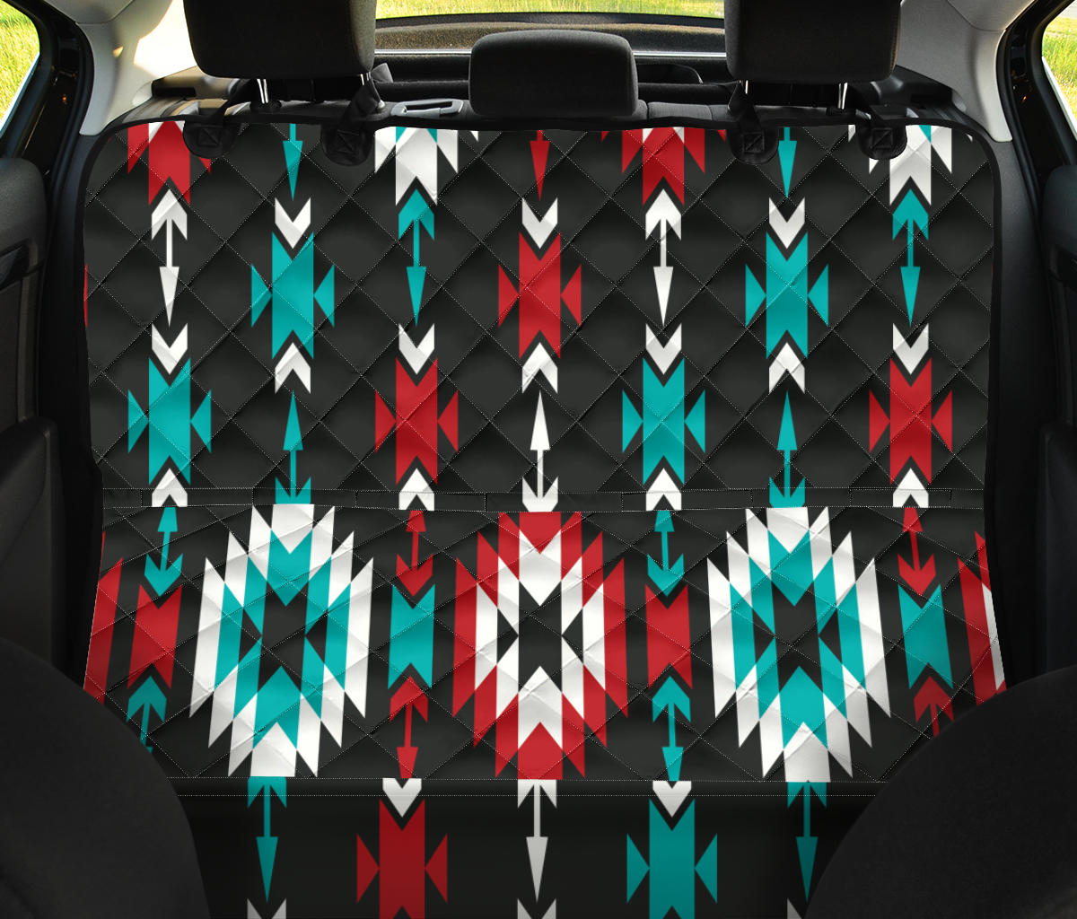 Native Pattern Print Design A08 Rear Dog Car Seat Cover Hammock
