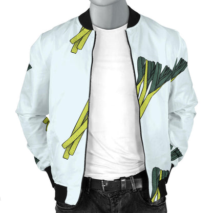 Leek Pattern Print Design 03 Men Bomber Jacket