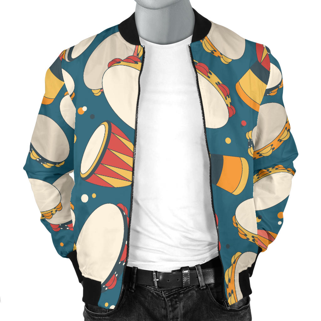 Tambourine Pattern Print Design 01 Men Bomber Jacket