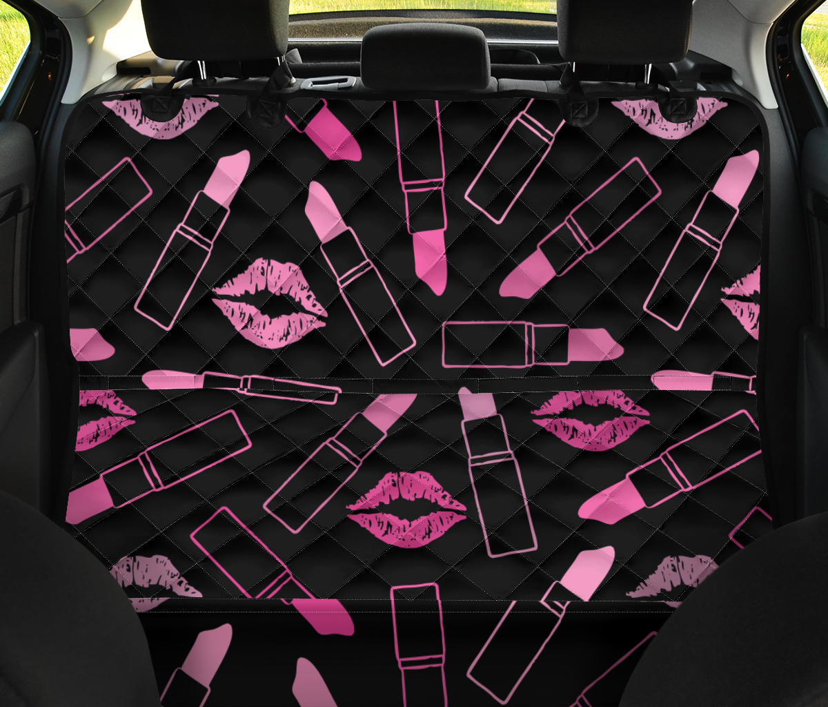 Lipstick Pink Pattern Print Design 01 Rear Dog Car Seat Cover Hammock