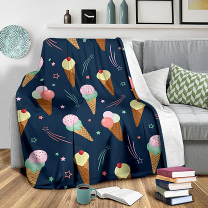 Ice Cream Pattern Print Design 04 Premium Blanket